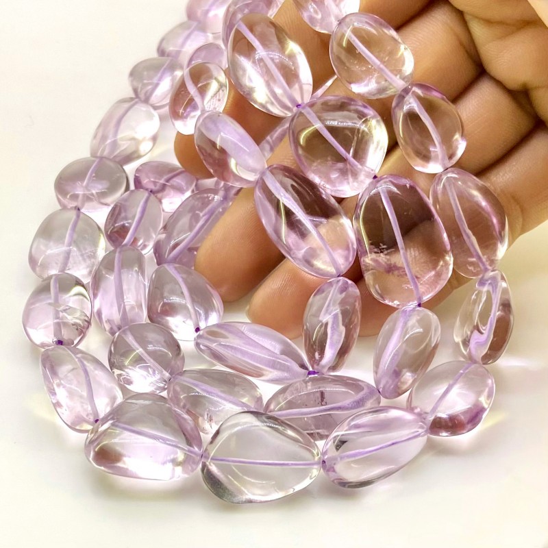 Pink Amethyst 13-24mm Smooth Nugget Shape AA Grade Gemstone Beads Strand - Total 1 Strand of 16 Inch.