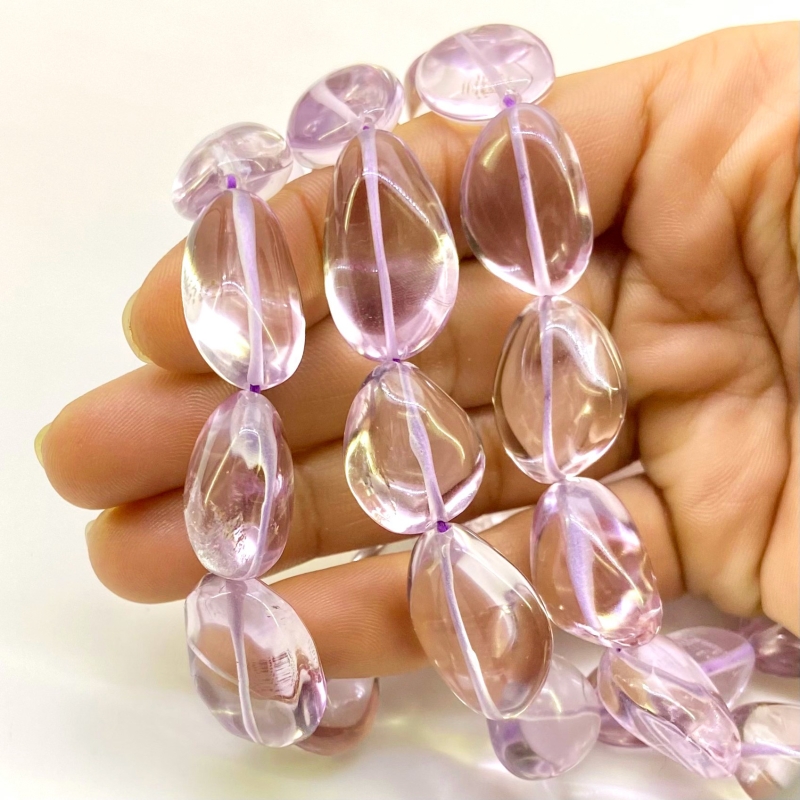 Pink Amethyst 13-24mm Smooth Nugget Shape AA Grade Gemstone Beads Strand - Total 1 Strand of 16 Inch.