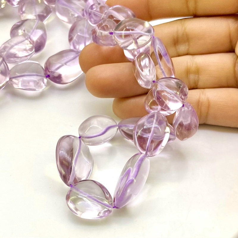 Pink Amethyst 13-24mm Smooth Nugget Shape AA Grade Gemstone Beads Strand - Total 1 Strand of 16 Inch.