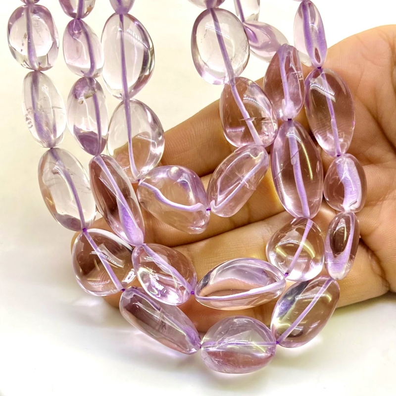 Pink Amethyst 13-24mm Smooth Nugget Shape AA Grade Gemstone Beads Strand - Total 1 Strand of 16 Inch.