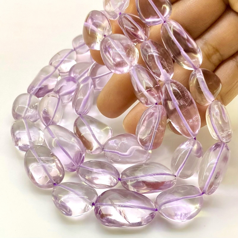 Pink Amethyst 13-24mm Smooth Nugget Shape AA Grade Gemstone Beads Strand - Total 1 Strand of 16 Inch.