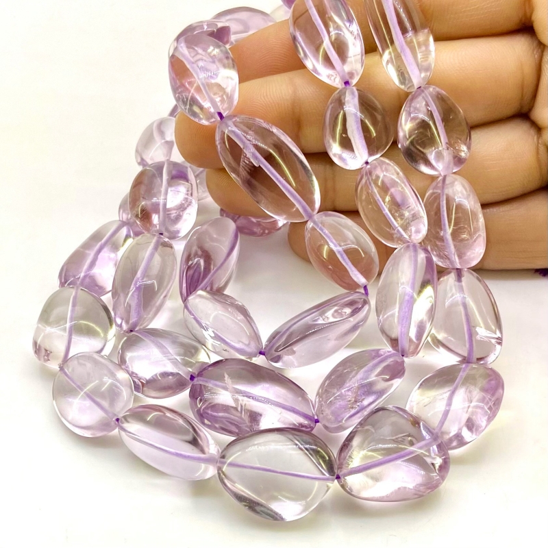 Pink Amethyst 13-24mm Smooth Nugget Shape AA Grade Gemstone Beads Strand - Total 1 Strand of 16 Inch.