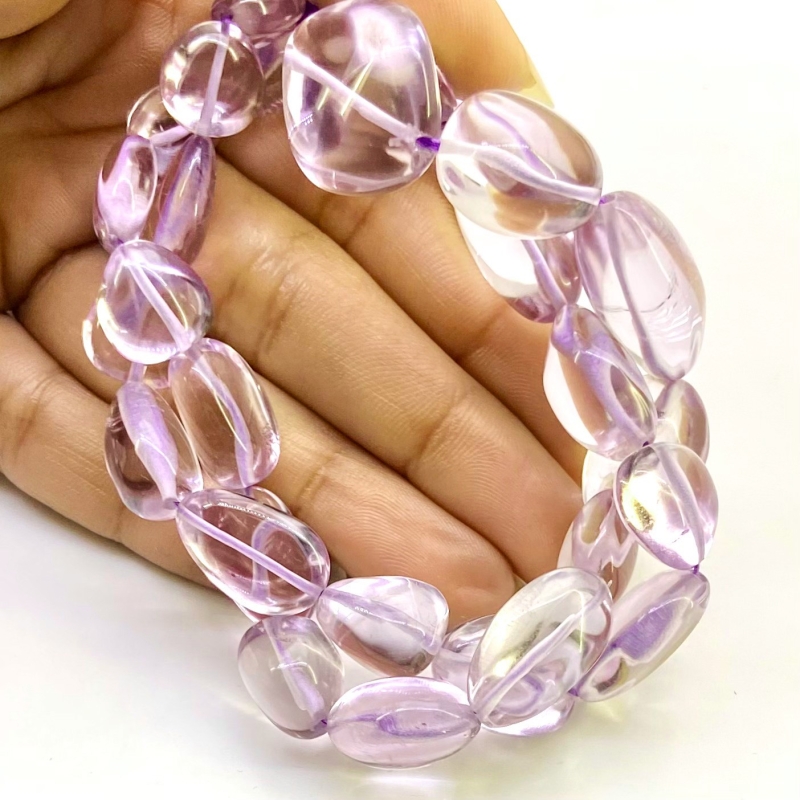 Pink Amethyst 13-24mm Smooth Nugget Shape AA Grade Gemstone Beads Strand - Total 1 Strand of 16 Inch.