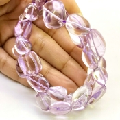 Pink Amethyst 13-24mm Smooth Nugget Shape AA Grade Gemstone Beads Strand - Total 1 Strand of 16 Inch.