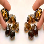  175.50 Cts. Whisky Quartz 18-27mm Smooth Nugget Shape AA+ Grade Loose Gemstone Beads Lot - Total 6 Pcs.