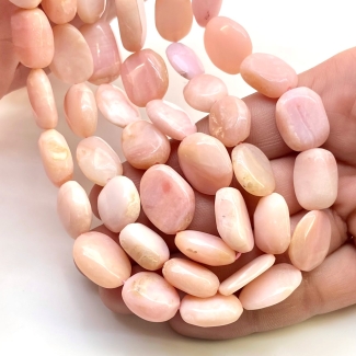 Pink Opal 12.5-19.5mm Smooth Oval Shape AA Grade Gemstone Beads Lot - Total 8 Strands of 16 Inch.
