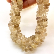 Golden Rutile 10-13mm Smooth Rondelle Shape A Grade Gemstone Beads Lot - Total 5 Strands of 13 Inch.