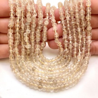 Golden Rutile 5-5.5mm Smooth Round Shape A Grade Gemstone Beads Lot - Total 14 Strands of 13 Inch.