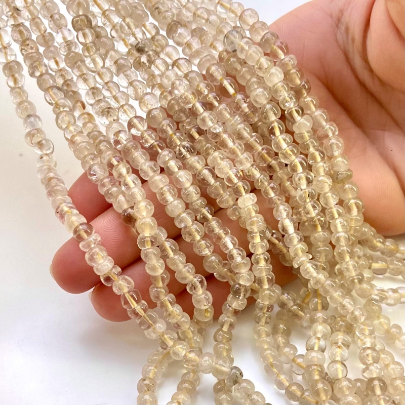 Golden Rutile 5-5.5mm Smooth Round Shape A Grade Gemstone Beads Lot - Total 14 Strands of 13 Inch.