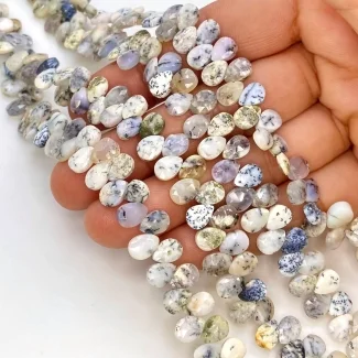 Dendrite Opal 7mm Briolette Pear Shape AA Grade Gemstone Beads Strand - Total 1 Strand of 7 Inch.