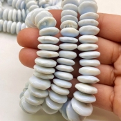 Blue Opal 8.5-15mm Smooth Wheel Shape A Grade Gemstone Beads Strand - Total 1 Strand of 16 Inch.