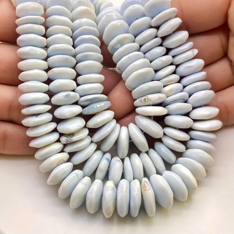 Blue Opal 8.5-15mm Smooth Wheel Shape A Grade Gemstone Beads Strand - Total 1 Strand of 16 Inch.