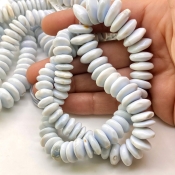 Blue Opal 8.5-15mm Smooth Wheel Shape A Grade Gemstone Beads Strand - Total 1 Strand of 16 Inch.