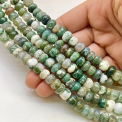 Tree Agate 8-9mm Smooth Rondelle Shape AA Grade Gemstone Beads Lot - Total 10 Strands of 13 Inch.