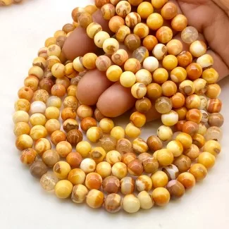 Opal 7-8mm Smooth Round Shape A Grade Gemstone Beads Lot - Total 12 Strands of 13 Inch.