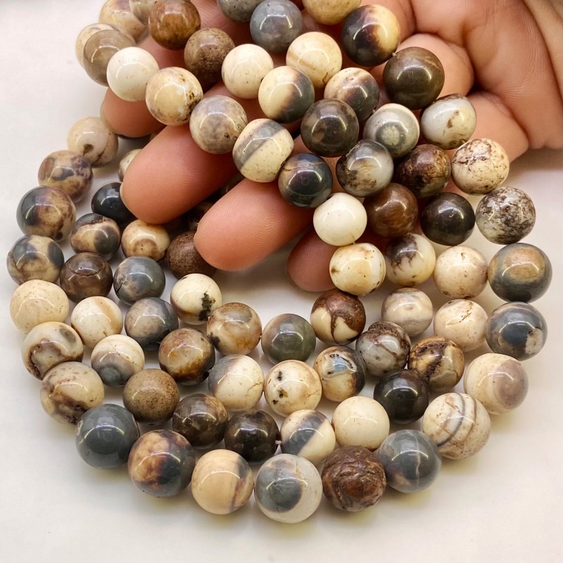 Agate 10-11mm Smooth Round Shape A Grade Gemstone Beads Lot - Total 7 Strands of 13 Inch.