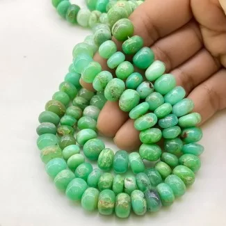 Chrysoprase 8.5-10.5mm Smooth Rondelle Shape A Grade Gemstone Beads Lot - Total 4 Strands of 18 Inch.