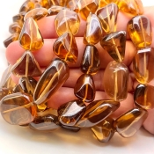 Beer Quartz 12-21mm Smooth Nugget Shape AAA Grade Gemstone Beads Strand - Total 1 Strand of 16 Inch.