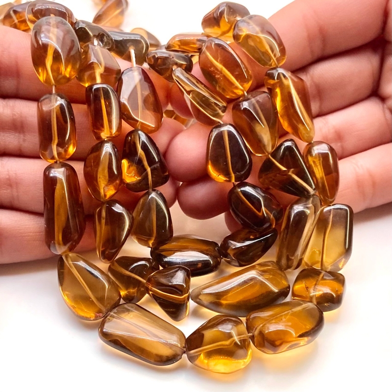 Beer Quartz 12-21mm Smooth Nugget Shape AAA Grade Gemstone Beads Strand - Total 1 Strand of 16 Inch.