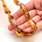 Beer Quartz 12-21mm Smooth Nugget Shape AAA Grade Gemstone Beads Strand - Total 1 Strand of 16 Inch.