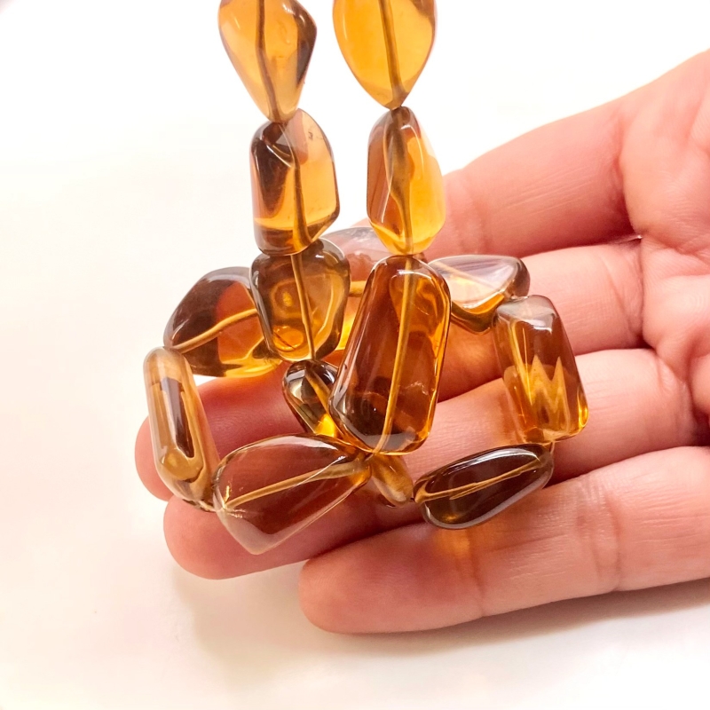 Beer Quartz 12-21mm Smooth Nugget Shape AAA Grade Gemstone Beads Strand - Total 1 Strand of 16 Inch.