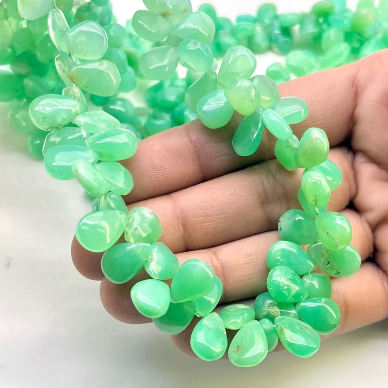 Chrysoprase 11-12mm  Pear Shape AA Grade Gemstone Beads Strand - Total 1 Strand of 8 Inch.