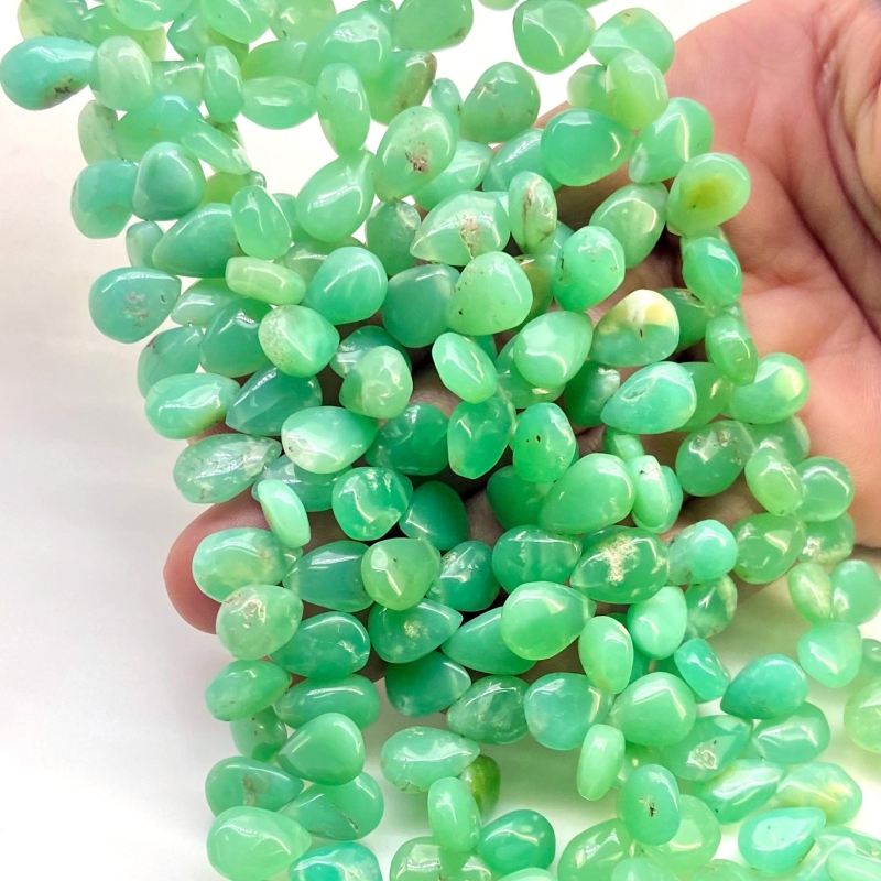Chrysoprase 11-12mm  Pear Shape AA Grade Gemstone Beads Strand - Total 1 Strand of 8 Inch.