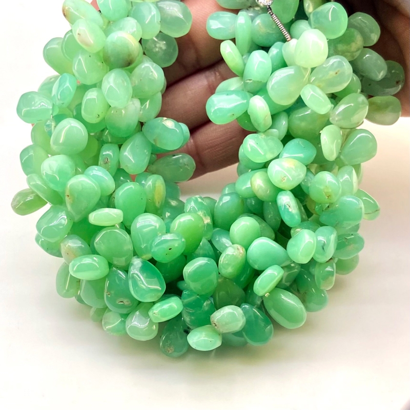 Chrysoprase 11-12mm  Pear Shape AA Grade Gemstone Beads Strand - Total 1 Strand of 8 Inch.