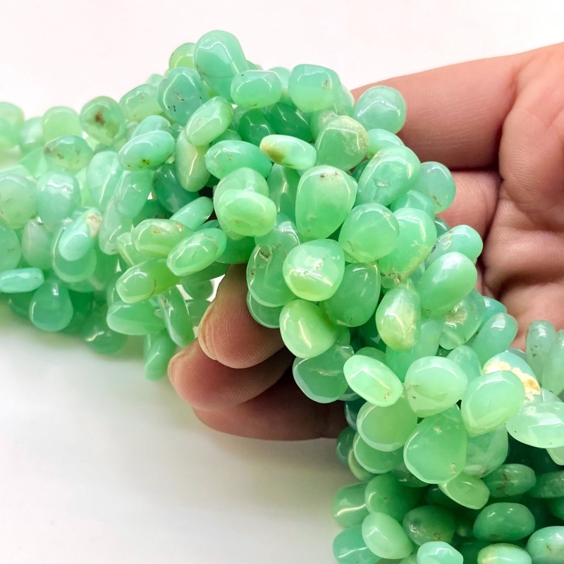 Chrysoprase 11-12mm  Pear Shape AA Grade Gemstone Beads Strand - Total 1 Strand of 8 Inch.