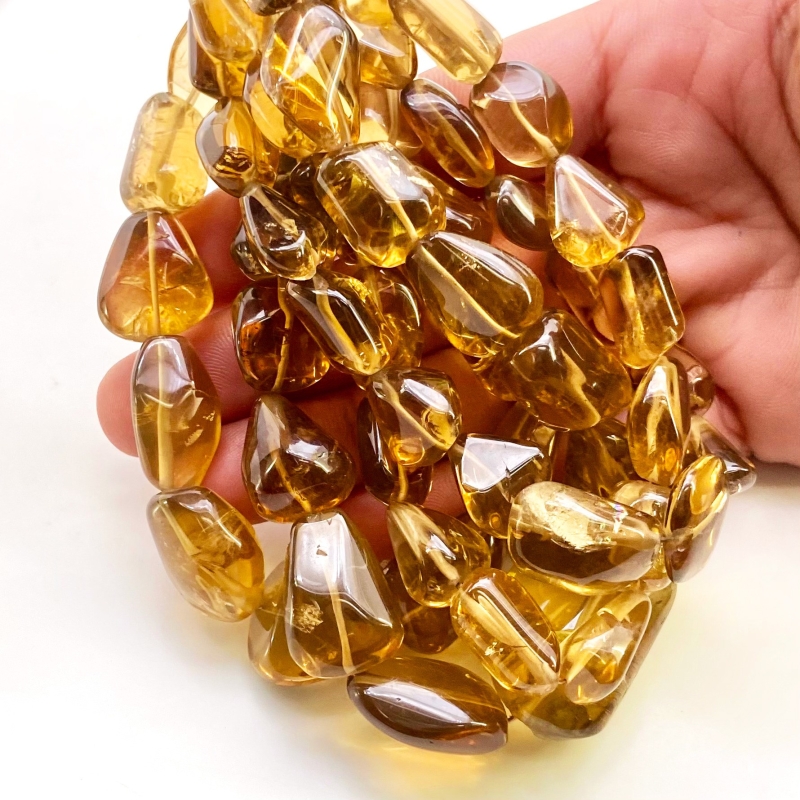 Beer Quartz 10-30mm Smooth Nugget Shape A Grade Gemstone Beads Lot - Total 4 Strands of 16 Inch.