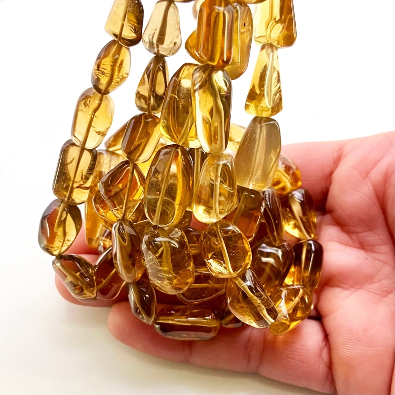 Beer Quartz 10-30mm Smooth Nugget Shape A Grade Gemstone Beads Lot - Total 4 Strands of 16 Inch.