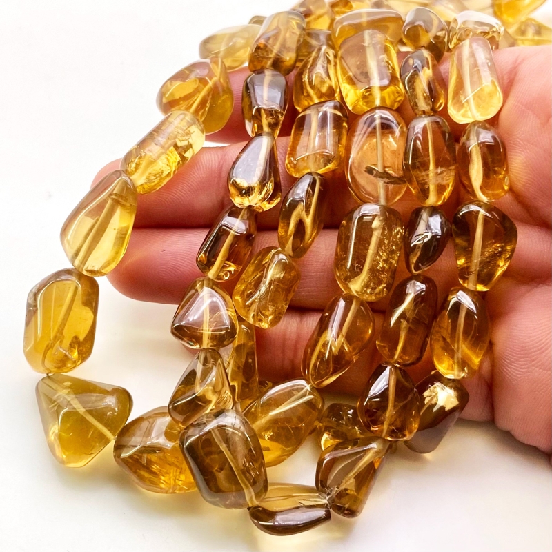 Beer Quartz 10-30mm Smooth Nugget Shape A Grade Gemstone Beads Lot - Total 4 Strands of 16 Inch.