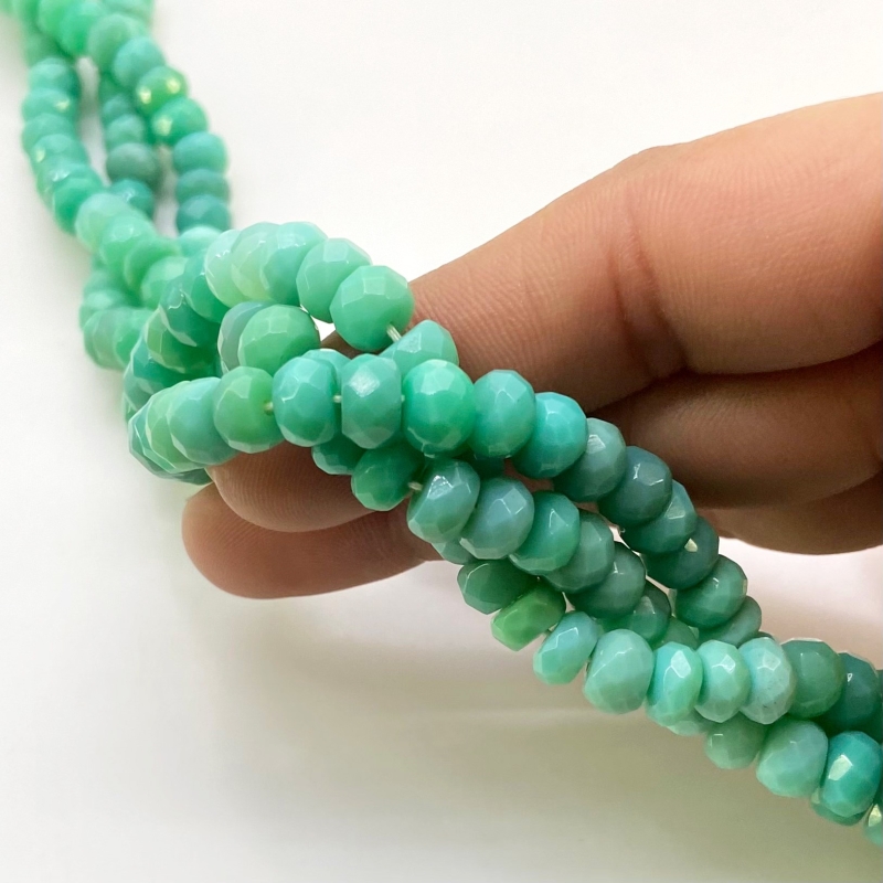 Chrysoprase 7-7.5mm Faceted Rondelle Shape AA+ Grade Gemstone Beads Strand - Total 1 Strand of 13 Inch.