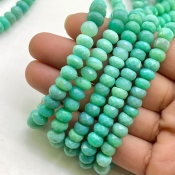 Chrysoprase 7-7.5mm Faceted Rondelle Shape AA+ Grade Gemstone Beads Strand - Total 1 Strand of 13 Inch.