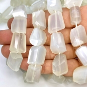 White Moonstone 12-21mm Step Cut Nugget Shape AAA Grade Gemstone Beads Strand - Total 1 Strand of 16 Inch.