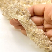 Golden Rutile 7-9mm Smooth Rondelle Shape A Grade Gemstone Beads Strand - Total 1 Strand of 13 Inch.