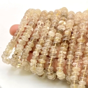 Golden Rutile 7-9mm Smooth Rondelle Shape A Grade Gemstone Beads Strand - Total 1 Strand of 13 Inch.