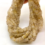 Golden Rutile 6-6.5mm Smooth Wheel Shape A Grade Gemstone Beads Lot - Total 11 Strands of 13 Inch.