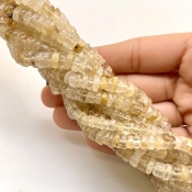 Golden Rutile 6-6.5mm Smooth Wheel Shape A Grade Gemstone Beads Lot - Total 11 Strands of 13 Inch.