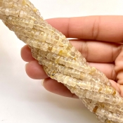 Golden Rutile 5-6mm Smooth Wheel Shape A Grade Gemstone Beads Lot - Total 12 Strands of 13 Inch.