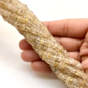 Golden Rutile 6-8mm Smooth Wheel Shape A Grade Gemstone Beads Lot - Total 11 Strands of 13 Inch.