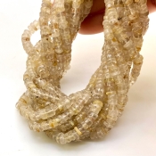 Golden Rutile 6-8mm Smooth Wheel Shape A Grade Gemstone Beads Lot - Total 11 Strands of 13 Inch.
