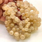 Golden Rutile 6-10mm Smooth Onion Shape A+ Grade Gemstone Beads Lot - Total 4 Strands of 8 Inch.