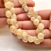 Golden Rutile 6-10mm Smooth Onion Shape A+ Grade Gemstone Beads Lot - Total 4 Strands of 8 Inch.