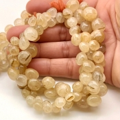 Golden Rutile 6-10mm Smooth Onion Shape A+ Grade Gemstone Beads Lot - Total 4 Strands of 8 Inch.