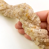 Golden Rutile 6.5-7mm Smooth Wheel Shape AA Grade Gemstone Beads Lot - Total 11 Strands of 13 Inch.
