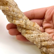 Golden Rutile 6.5-7mm Smooth Wheel Shape AA Grade Gemstone Beads Lot - Total 11 Strands of 13 Inch.