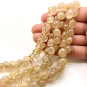 Golden Rutile 6-10mm Smooth Onion Shape A+ Grade Gemstone Beads Lot - Total 3 Strands of 8 Inch.