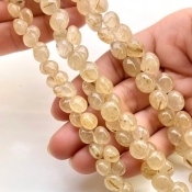 Golden Rutile 6-10mm Smooth Onion Shape A+ Grade Gemstone Beads Lot - Total 3 Strands of 8 Inch.