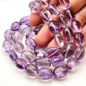 Brazilian Amethyst 10-13mm Smooth Nugget Shape AA Grade Gemstone Beads Strand - Total 1 Strand of 15 Inch.